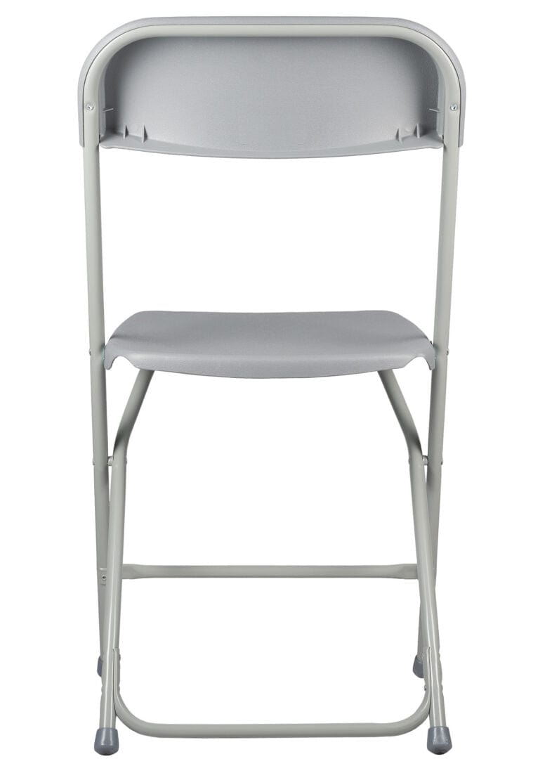 Chivari 100 Pack Gray Plastic Folding Chair and Cart Bundle with Strap CFPG-100GCRTS-KT