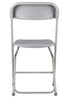 Chivari 100 Pack Gray Plastic Folding Chair and Cart Bundle with Strap CFPG-100GCRTS-KT