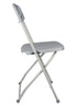 Chivari 100 Pack Gray Plastic Folding Chair and Cart Bundle with Strap CFPG-100GCRTS-KT