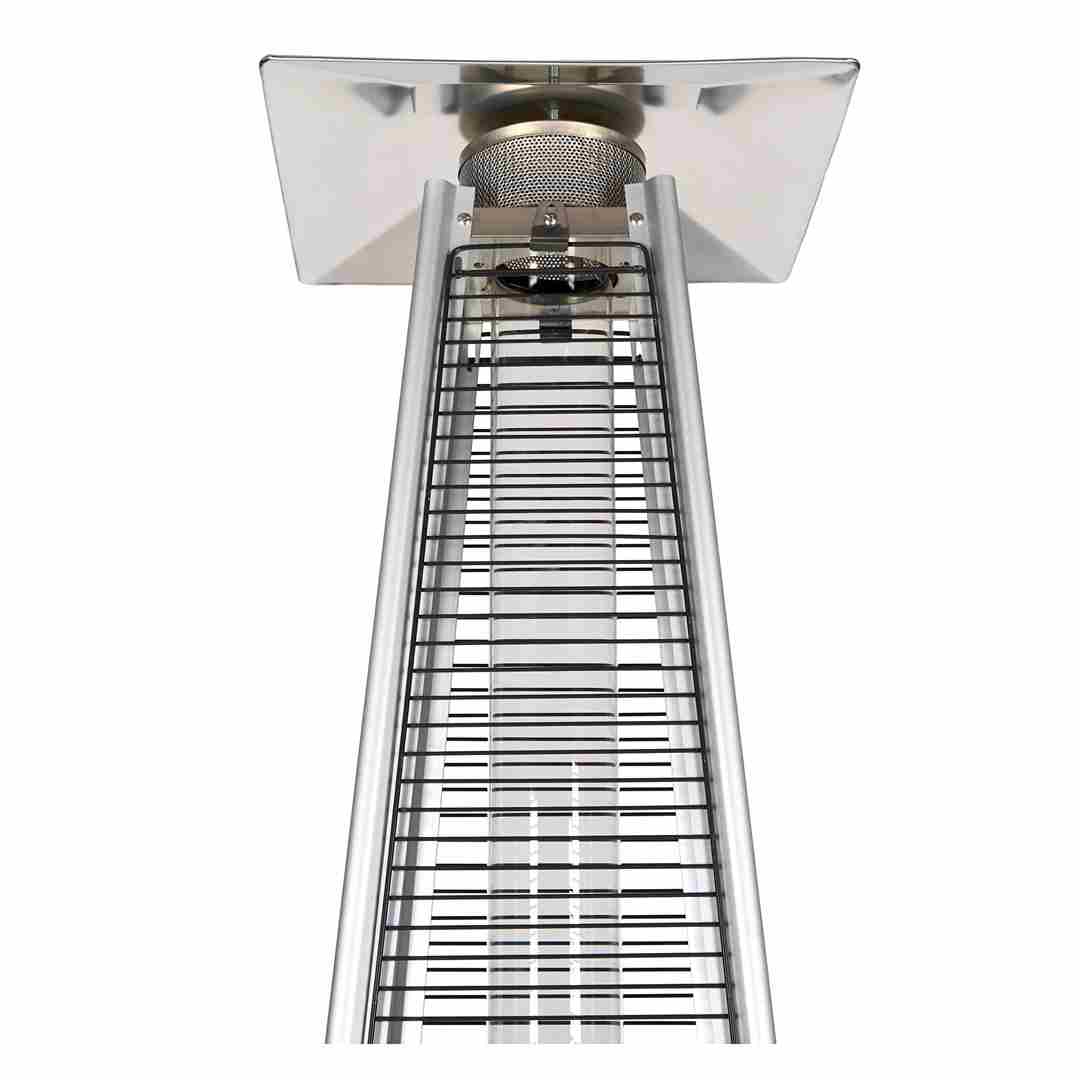 Chivari Gray Propane Pyramid Patio Heater 43000 BTU with Cover HEAT-PYR43KBTU-GRY