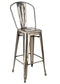 Chivari GunMetal Gray Hi Gloss Tolix Style Metal Barstool with Back BTBMGU-AX-T