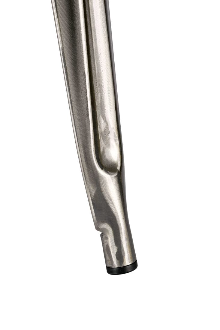 Chivari GunMetal Gray Hi Gloss Tolix Style Metal Barstool with Back BTBMGU-AX-T