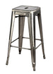 Chivari GunMetal Gray Hi Gloss Tolix Style Metal Stool BTMGU-AX-T