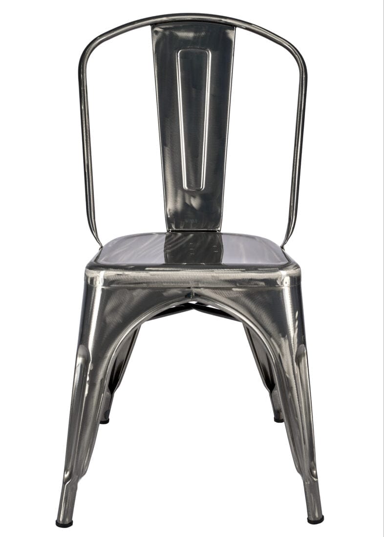 Chivari GunMetal Gray Hi Gloss Tolix Style Metal Chair CTMGU-AX-T