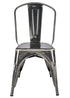 Chivari GunMetal Gray Hi Gloss Tolix Style Metal Chair CTMGU-AX-T