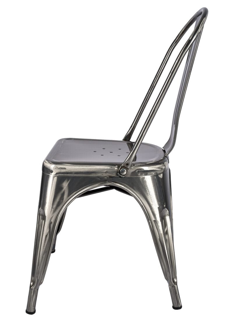 Chivari GunMetal Gray Hi Gloss Tolix Style Metal Chair CTMGU-AX-T