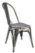 Chivari GunMetal Gray Hi Gloss Tolix Style Metal Chair CTMGU-AX-T