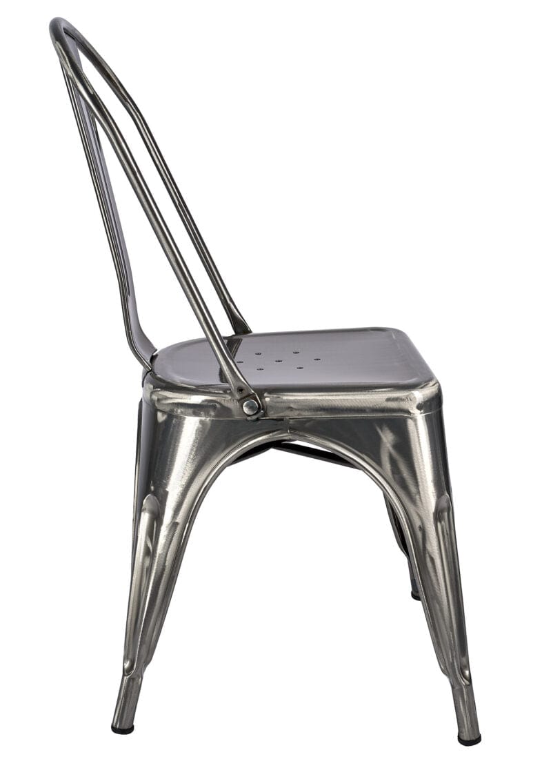 Chivari GunMetal Gray Hi Gloss Tolix Style Metal Chair CTMGU-AX-T