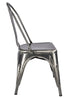 Chivari GunMetal Gray Hi Gloss Tolix Style Metal Chair CTMGU-AX-T