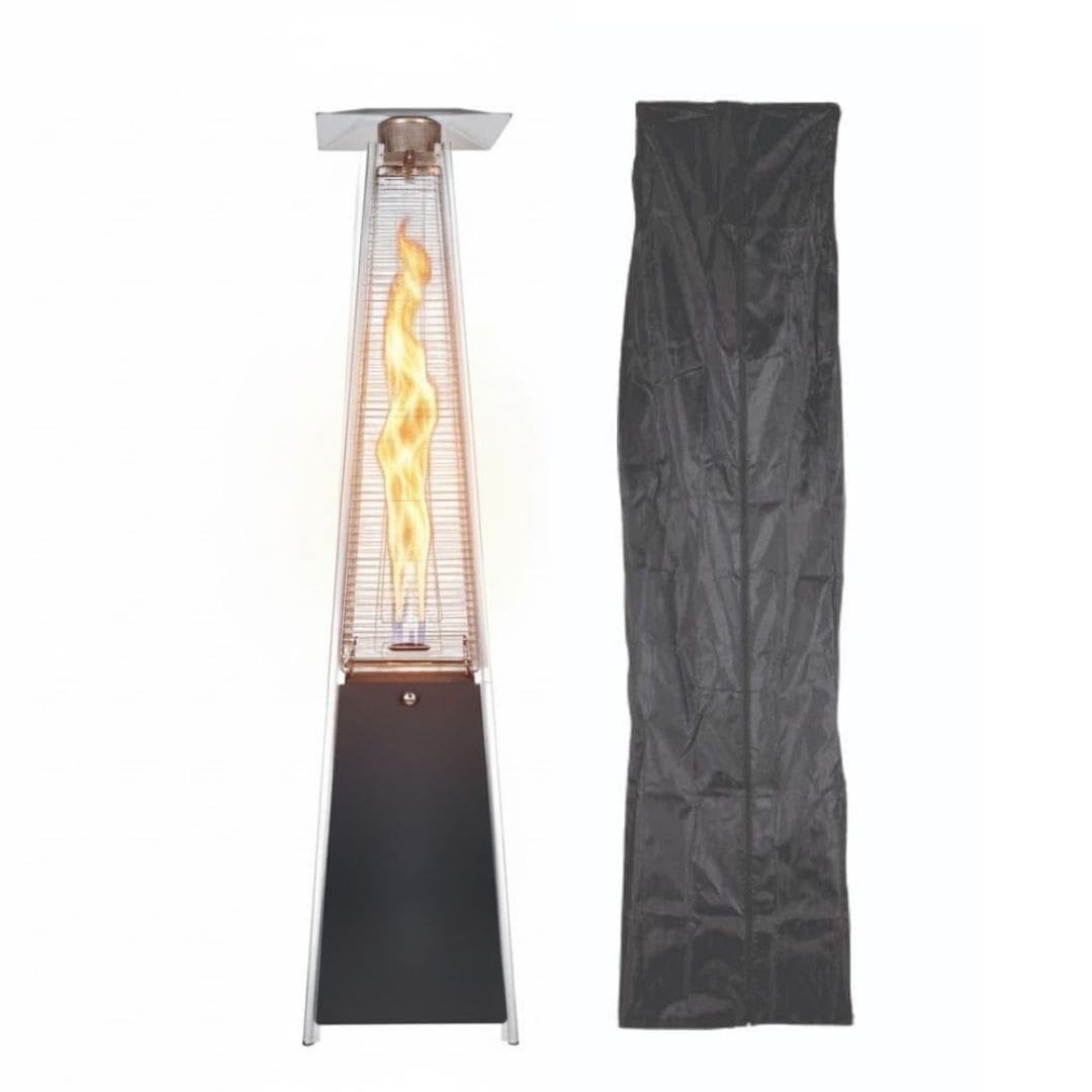 Chivari Black Propane Pyramid Patio Heater 43000 BTU with Cover HEAT-PYR43KBTU-BLK