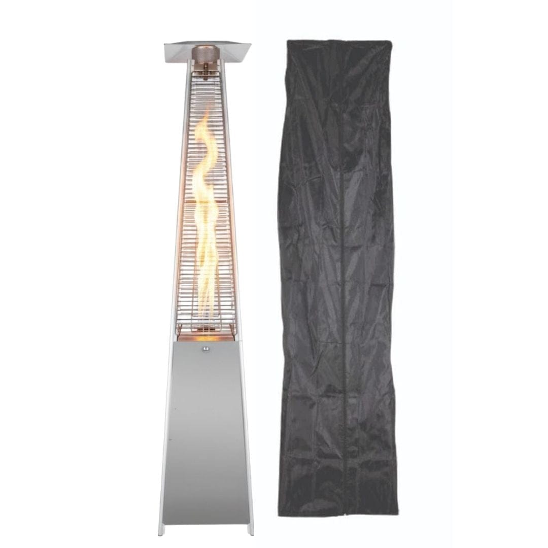 Chivari Gray Propane Pyramid Patio Heater 43000 BTU with Cover HEAT-PYR43KBTU-GRY