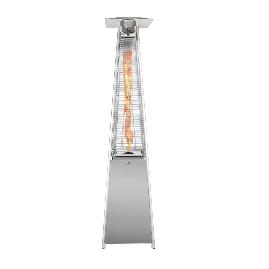 Chivari Gray Propane Pyramid Patio Heater 43000 BTU with Cover HEAT-PYR43KBTU-GRY