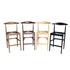 Black Horn Wood Bar Stool with White Vinyl Cushion