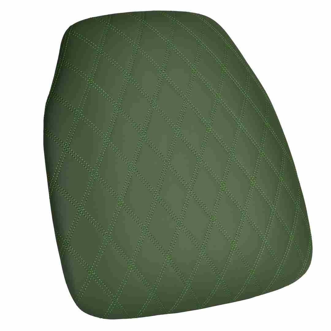 Chivari Hunter Green Vinyl Panel Back Chiavari Cushion with Bentley Stitching and SlipNot™ Technology CUSHPANVINBENTHG-A