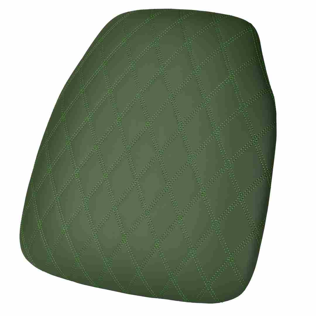 Chivari Hunter Green Vinyl Panel Back Chiavari Cushion with Bentley Stitching and SlipNot™ Technology CUSHPANVINBENTHG-A