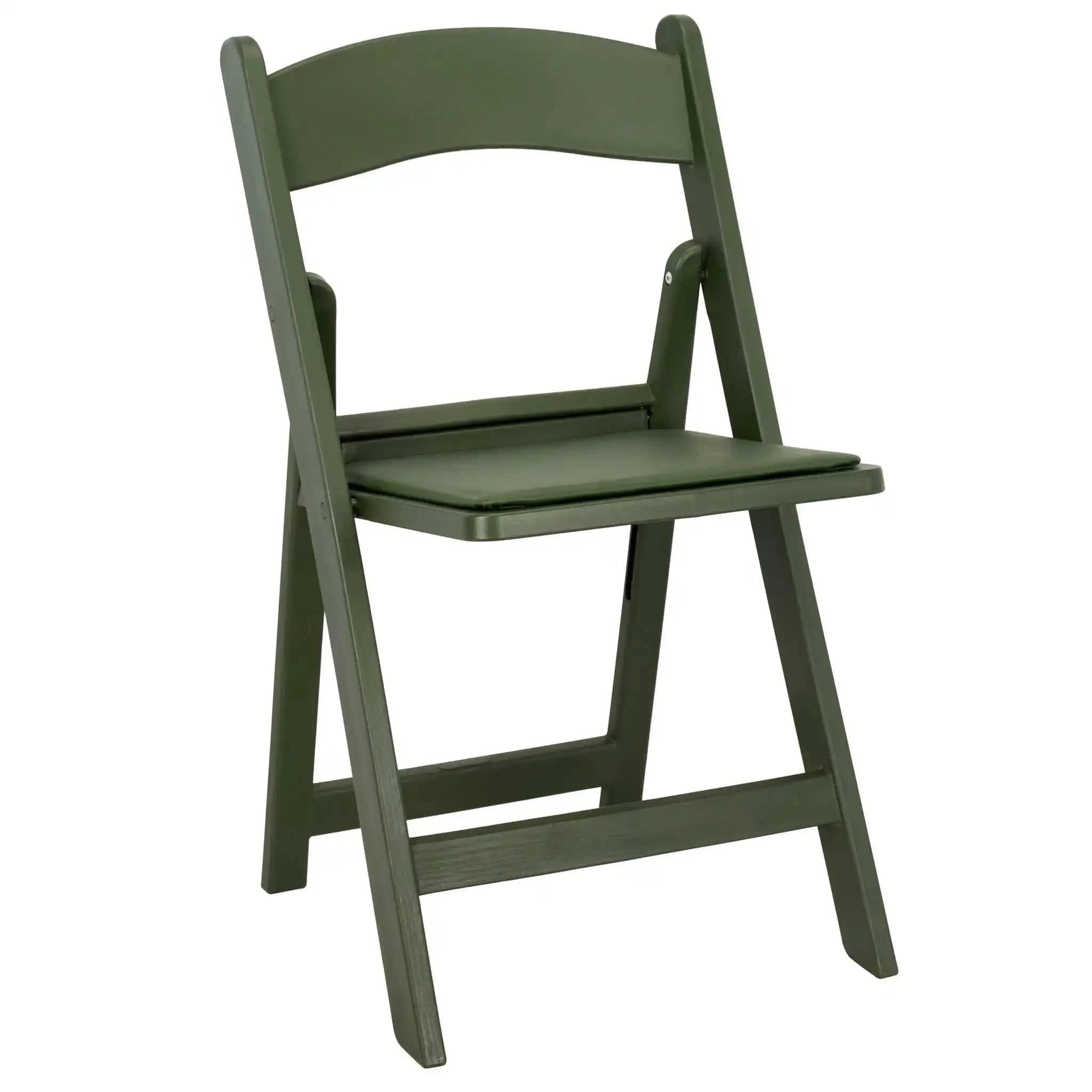 Hunter Green with Matching Vinyl Cushion WoodGrain™ Resin Folding Chair