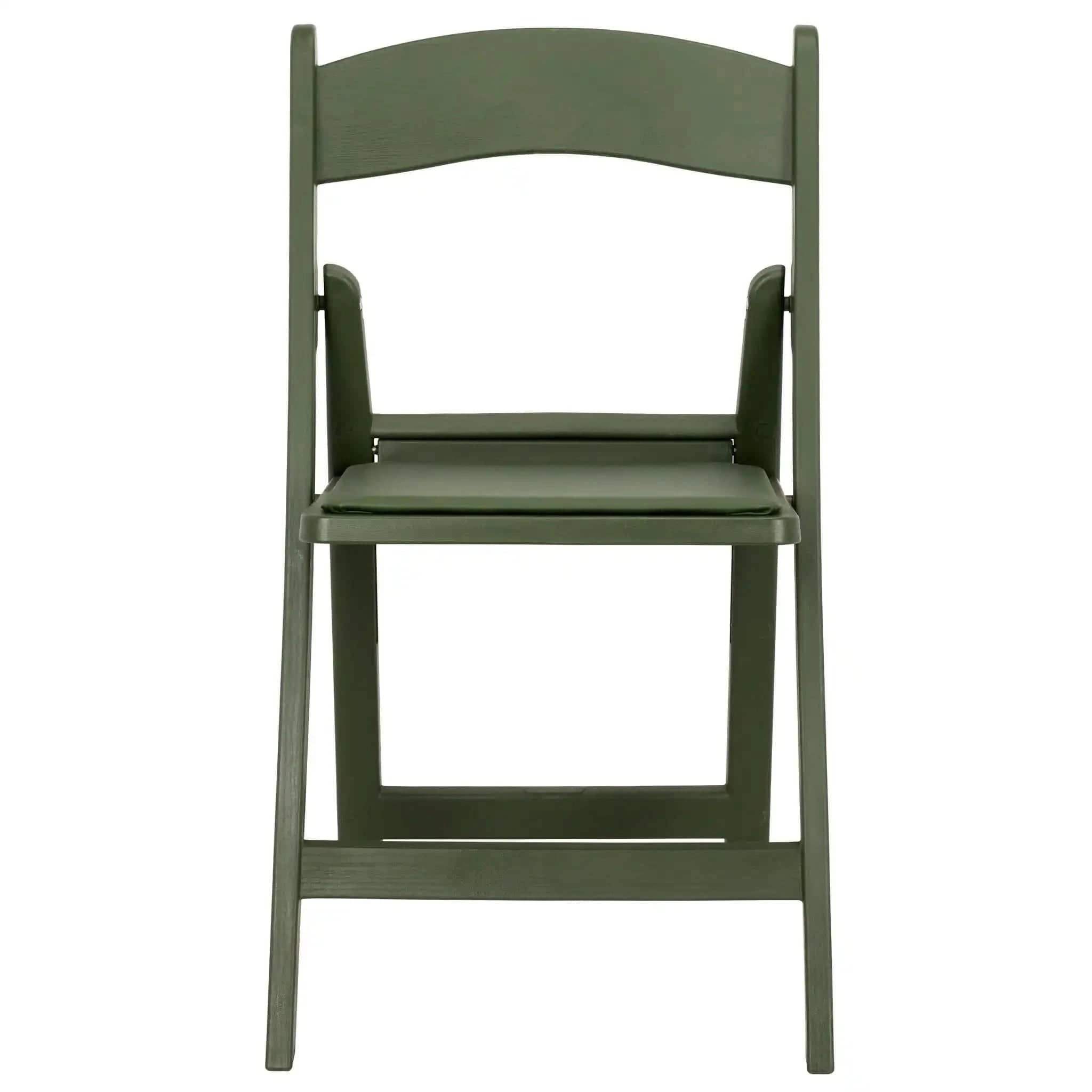 Hunter Green with Matching Vinyl Cushion WoodGrain™ Resin Folding Chair