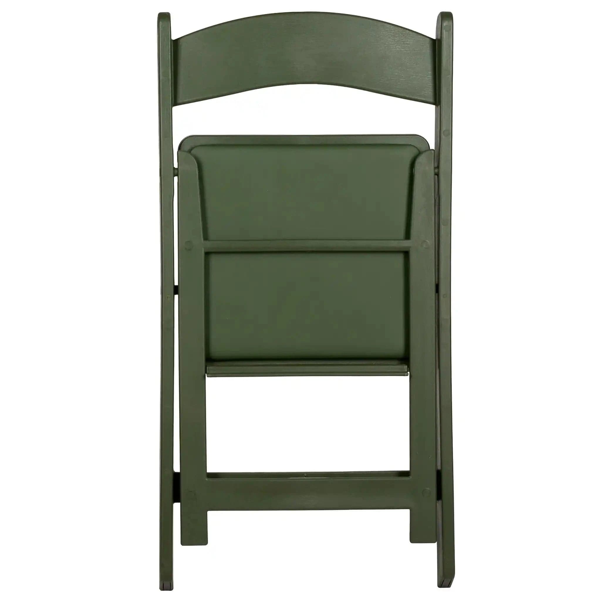 Chivari Hunter Green with Matching Seat Resin Steel Skeleton Folding Chair CFRHGB-ST-A