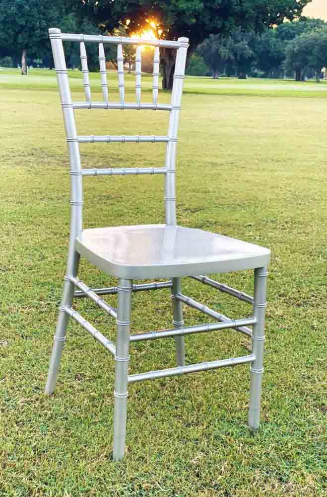 Chivari Sparkling Silver Champagne Resin Steel Skeleton™ Chiavari Chair CCRCHSSP-STEEL-AX-T
