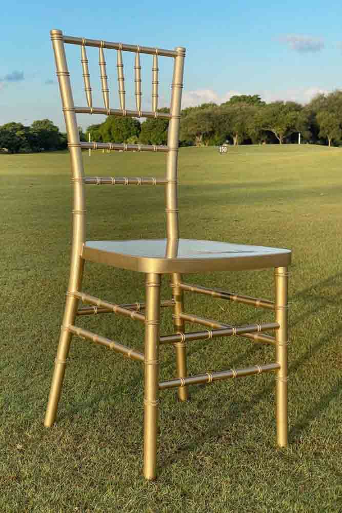 Chivari Sparkling Gold Champagne Resin Steel Skeleton™ Chiavari Chair (Per Chair Price Shown – Sold only in Quantities of 4) Some Assembly Required CCRGSP-U4-STEEL-AX-T