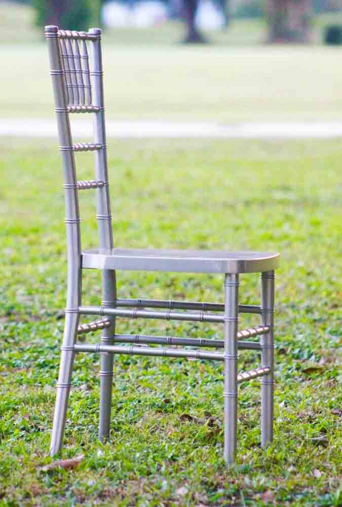 Chivari Sparkling Silver Champagne Resin Steel Skeleton™ Chiavari Chair CCRCHSSP-STEEL-AX-T