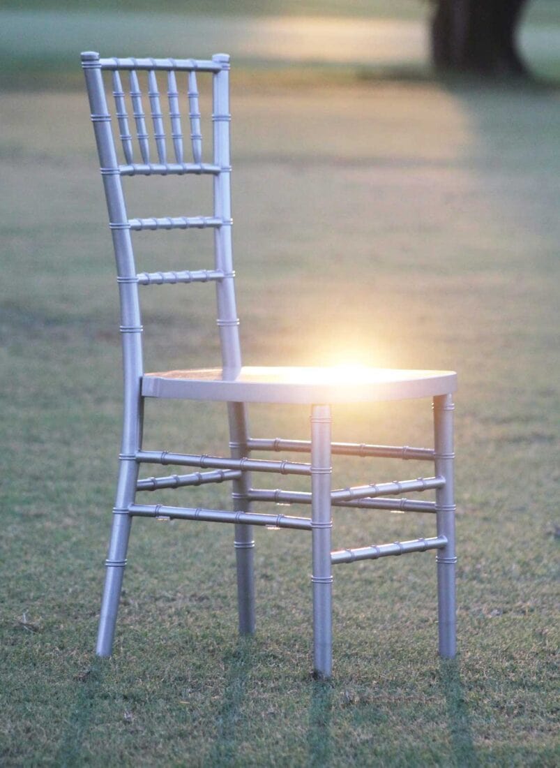 Chivari Sparkling Silver Champagne Resin Steel Skeleton™ Chiavari Chair CCRCHSSP-STEEL-AX-T