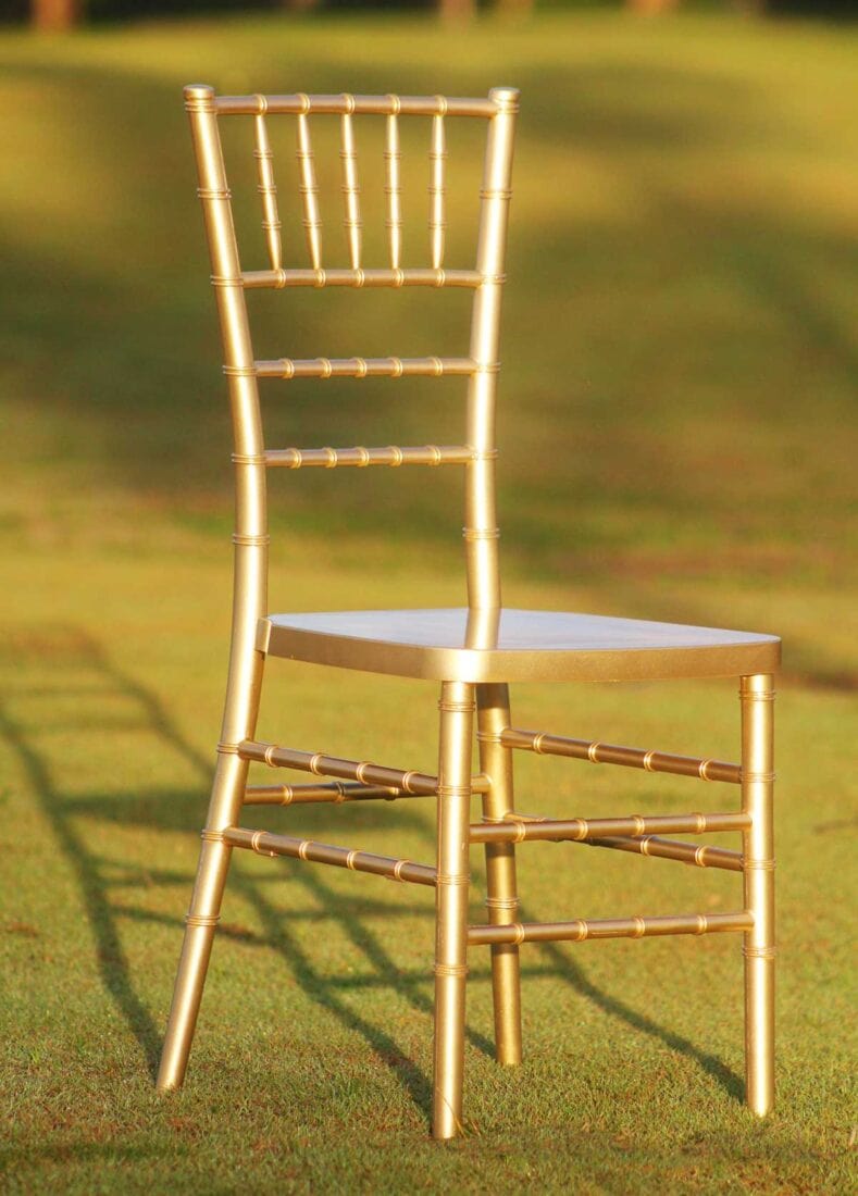 Chivari Sparkling Gold Champagne Resin Steel Skeleton™ Chiavari Chair (Per Chair Price Shown – Sold only in Quantities of 4) Some Assembly Required CCRGSP-U4-STEEL-AX-T