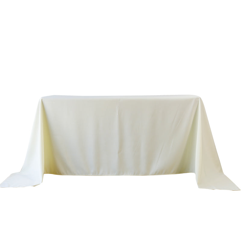 5-Pack Ivory Polyester Rectangle Tablecloth 190gsm 90" x 132"