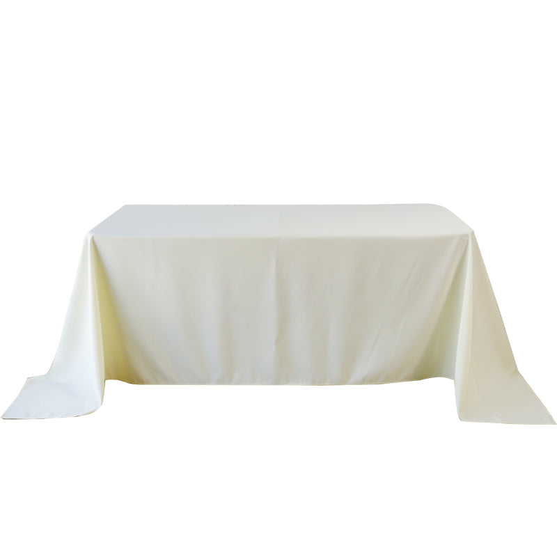 5-Pack Ivory Polyester Rectangle Tablecloth 190gsm 90