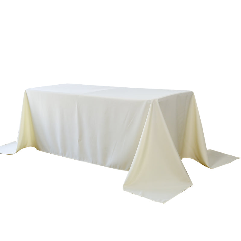 5-Pack Ivory Polyester Rectangle Tablecloth 190gsm 90