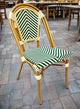 Toulouse Ivory and Green French Bistro Patio Dining Chair CBTIV-ZG-T
