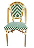 Toulouse Ivory and Green French Bistro Patio Dining Chair CBTIV-ZG-T