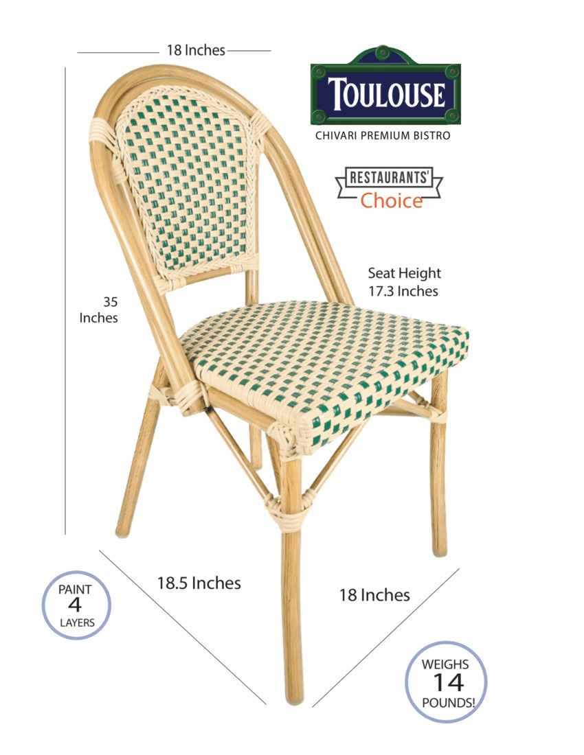 Toulouse Beige and Green French Bistro Set Includes 40