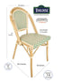 Toulouse Beige and Green French Bistro Set Includes 40" Table and 4 Chairs FBK-BG-W4-AX