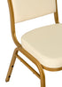Chivari Scratch and Dent Ivory Vinyl Gold Frame Crown Back Banquet Chair CQCVI-ZF-T-SD