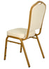 Chivari Scratch and Dent Ivory Vinyl Gold Frame Crown Back Banquet Chair CQCVI-ZF-T-SD