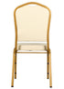 Chivari Scratch and Dent Ivory Vinyl Gold Frame Crown Back Banquet Chair CQCVI-ZF-T-SD