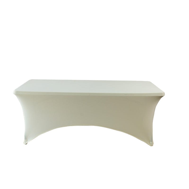 Chivari 5-Pack Ivory Spandex 250gsm 6 Foot Folding Table Cover SX-SPANXTB-6FT-IVR-5