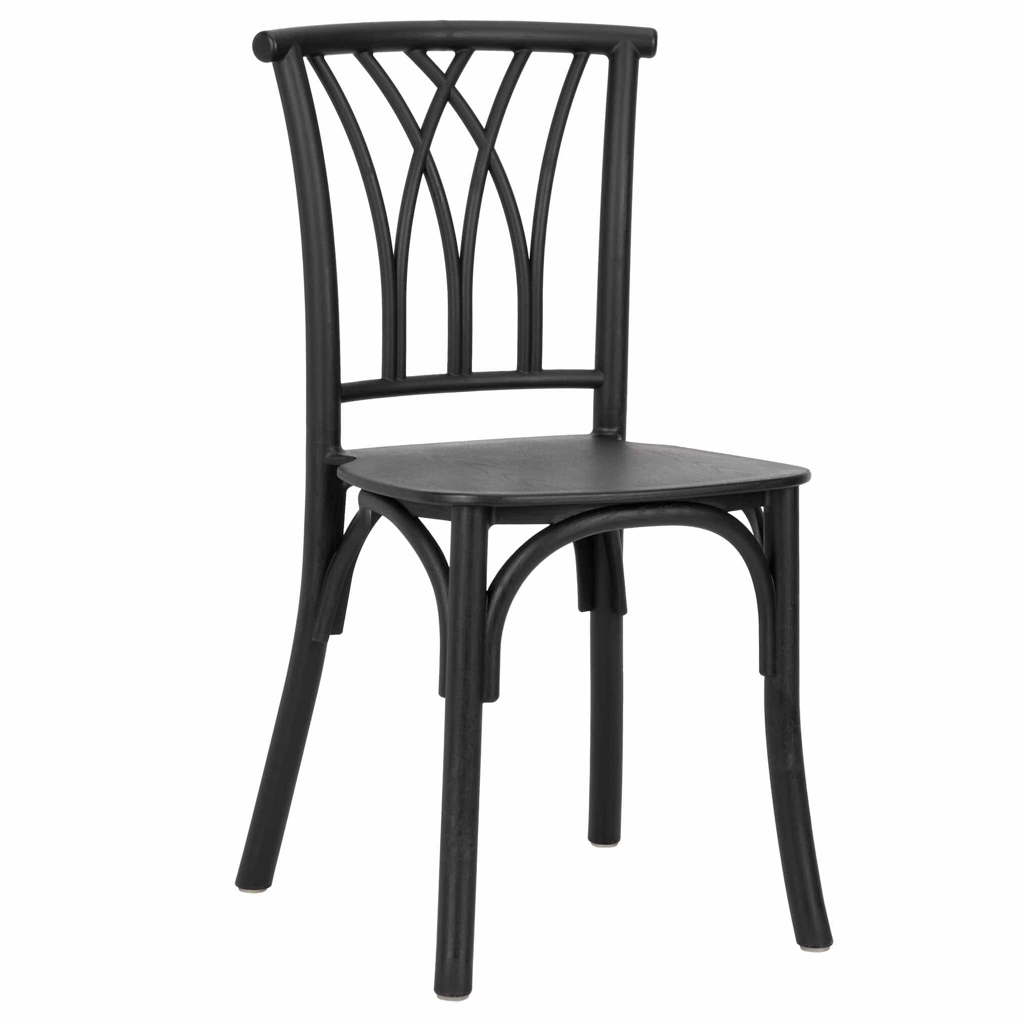 Chivari Kids Matte Black ToughResin™ Willow Chair CWRB-KID-ZG-T