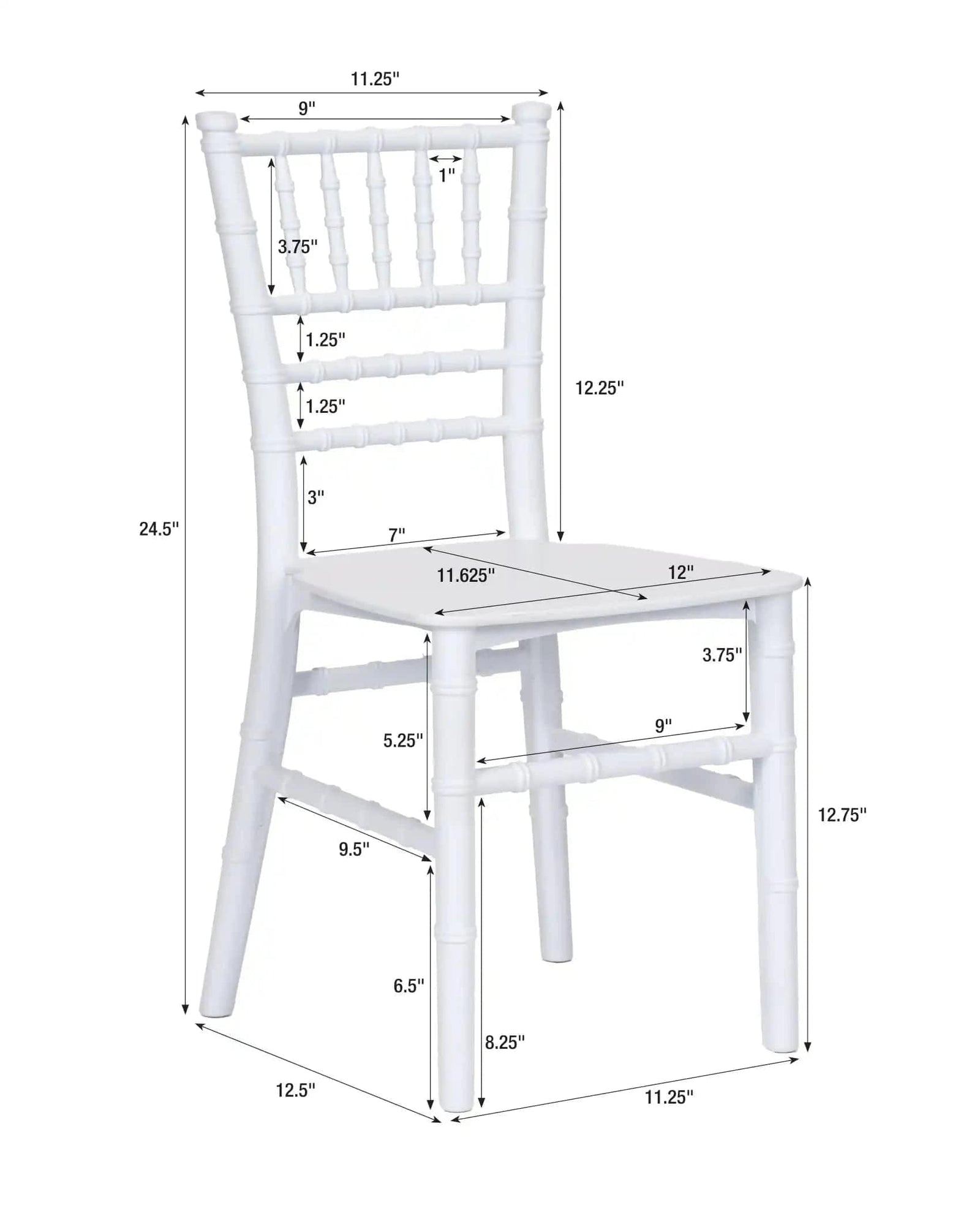 Chivari Kids White ToughResin™ Chiavari Chair CCRW-KID-CX-T