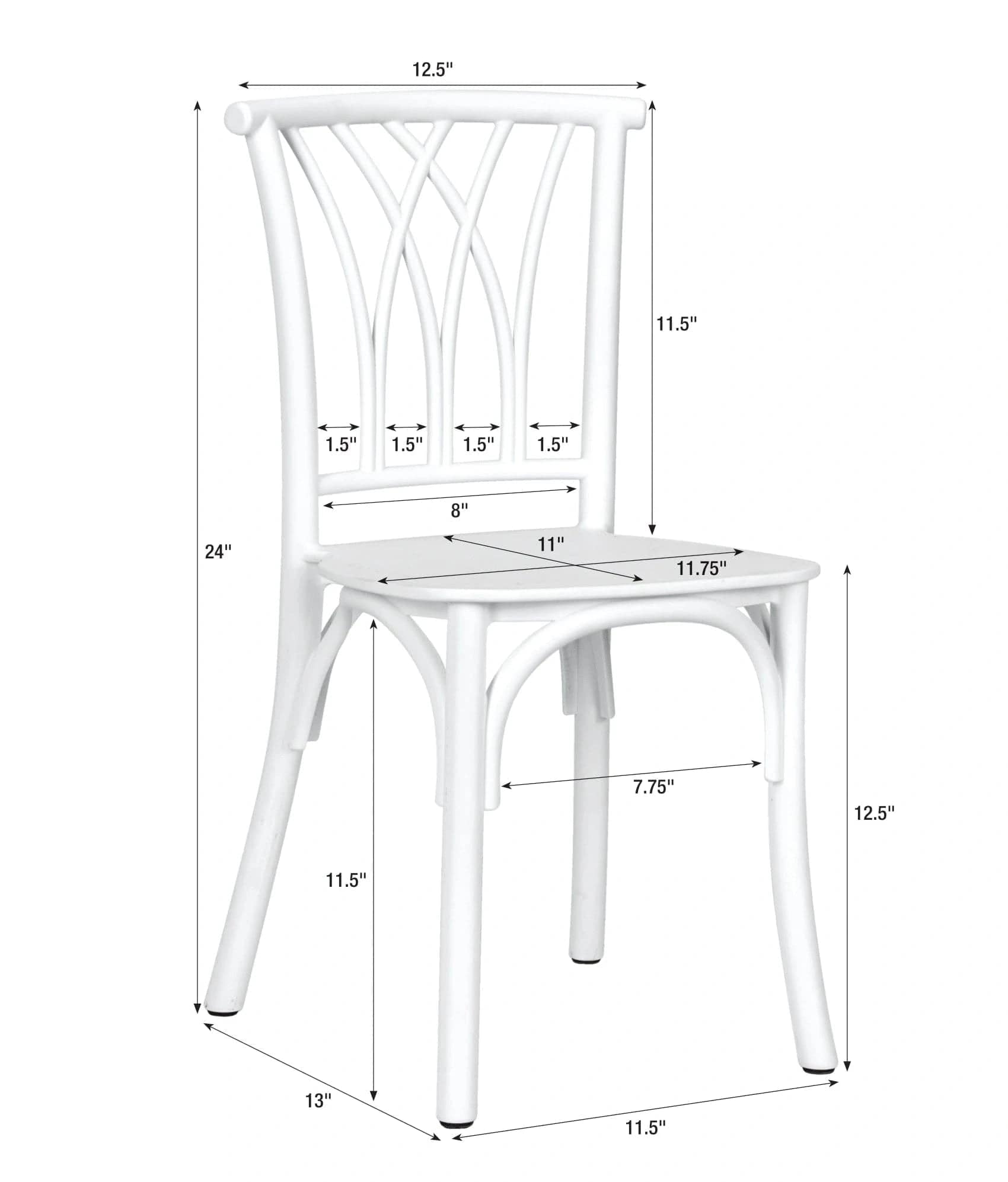 Chivari Kids White ToughResin™ Willow Chair CWRW-KID-ZG-T