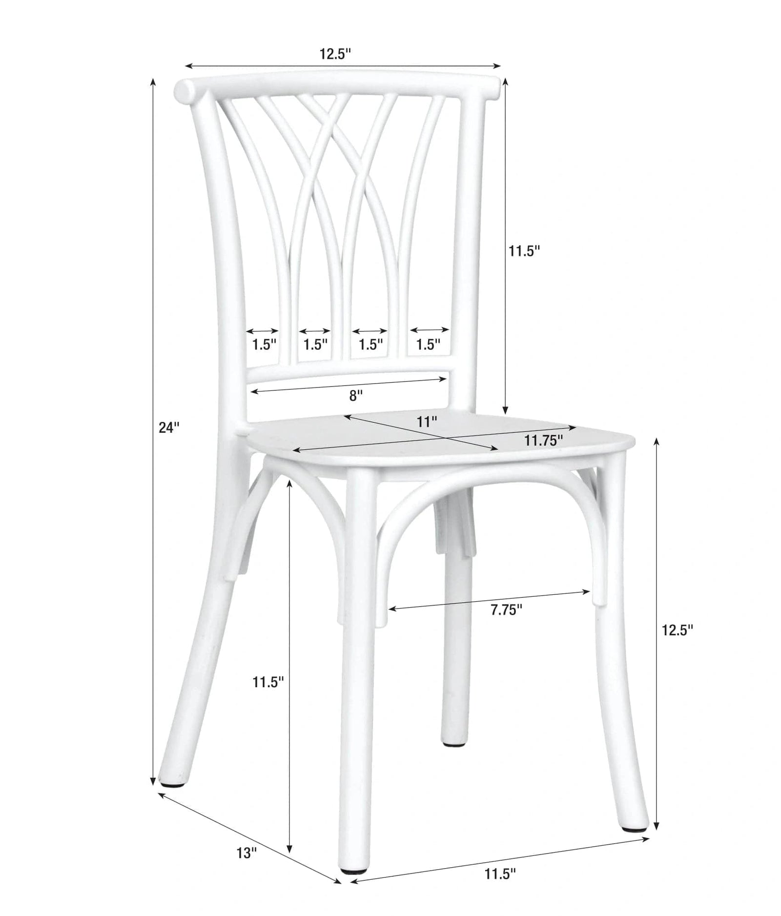 Chivari Kids White ToughResin™ Willow Chair CWRW-KID-ZG-T