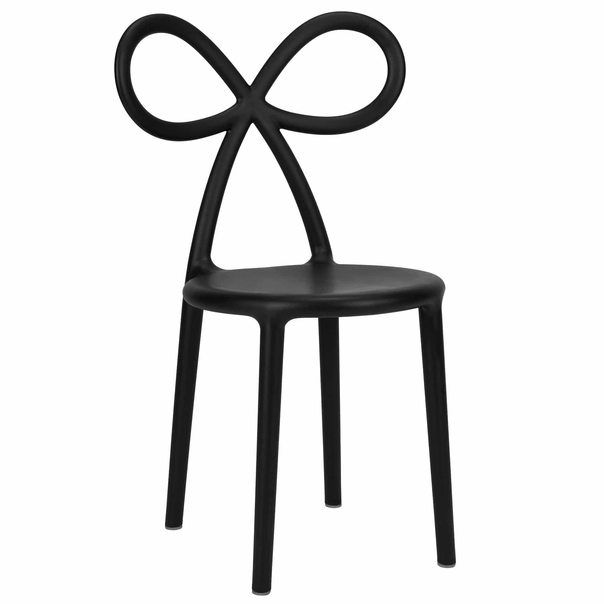 Chivari Kids Black Resin Bow Chair with Round Seat CBORB-KID-ZG