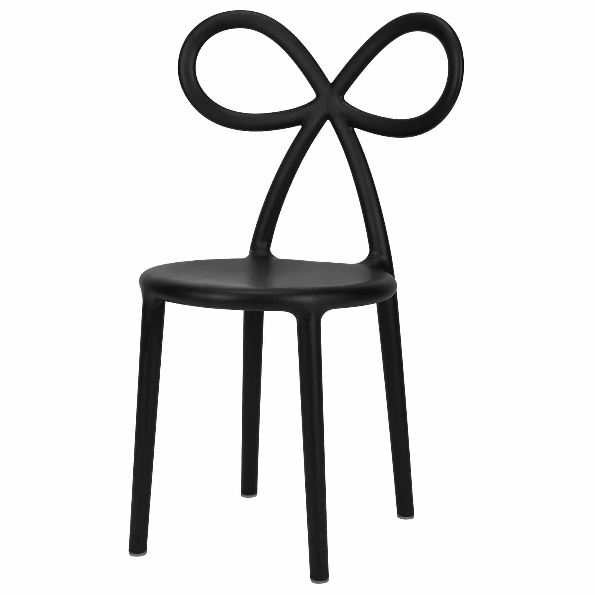 Chivari Kids Black Resin Bow Chair with Round Seat CBORB-KID-ZG