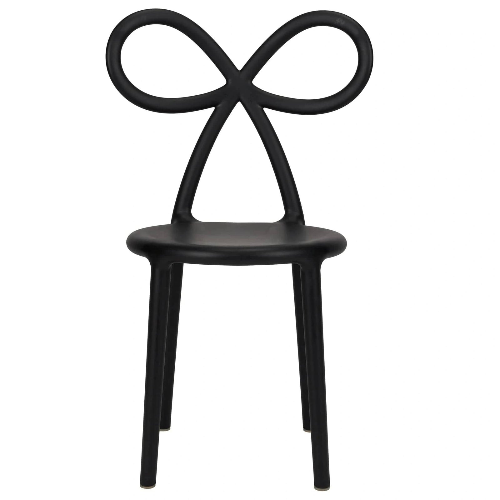 Chivari Kids Black Resin Bow Chair with Round Seat CBORB-KID-ZG