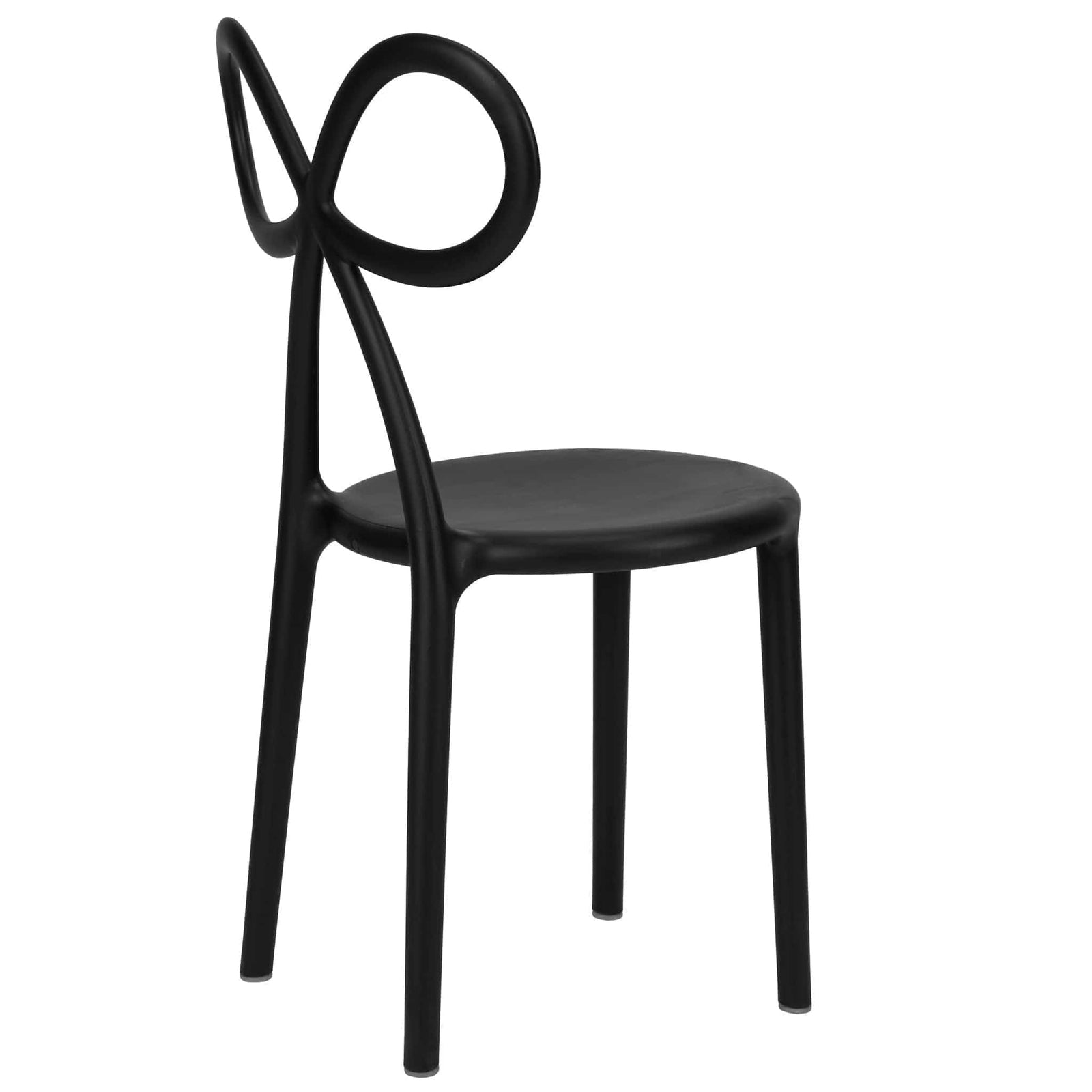 Chivari Kids Black Resin Bow Chair with Round Seat CBORB-KID-ZG
