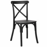 Kids Black ToughResin™ WoodGrain Cross Back Chair