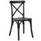 Chivari Kids Black ToughResin™ WoodGrain Cross Back Chair CXRB-KID-ZG-T