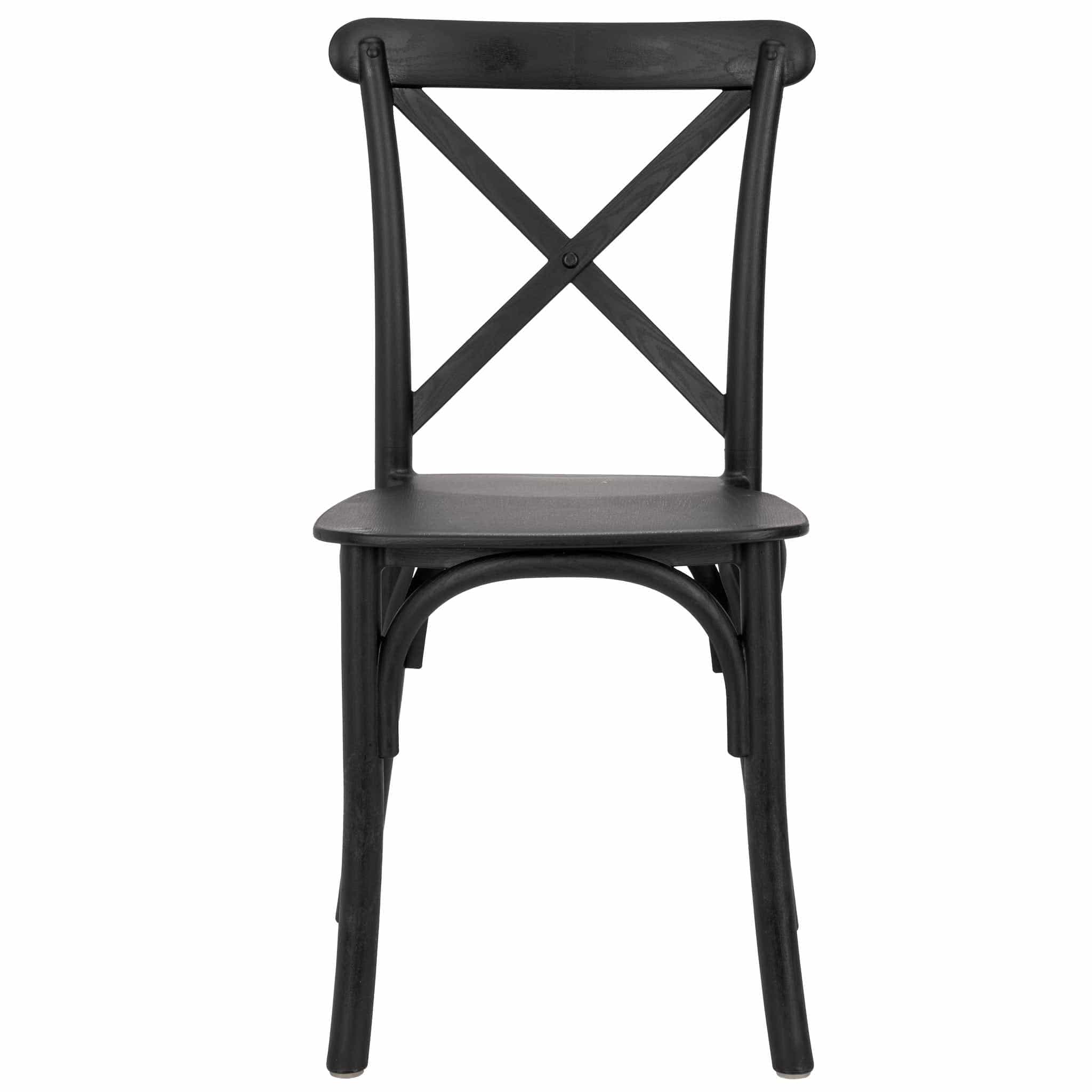 Chivari Kids Black ToughResin™ WoodGrain Cross Back Chair CXRB-KID-ZG-T
