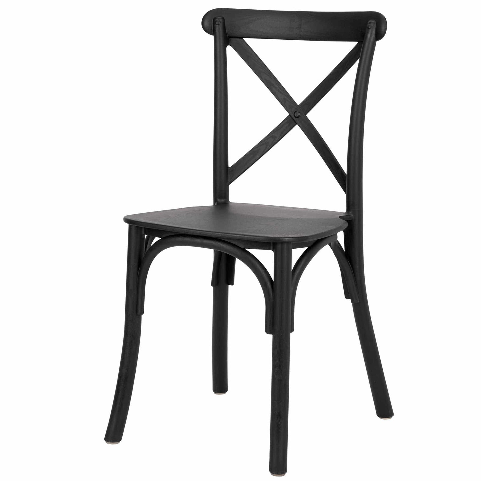 Chivari Kids Black ToughResin™ WoodGrain Cross Back Chair CXRB-KID-ZG-T